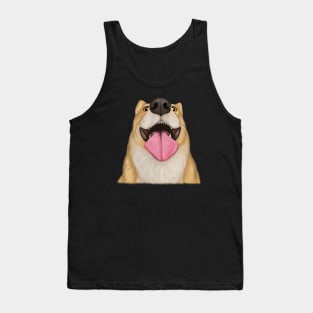 Goofy corgi dog portrait Tank Top